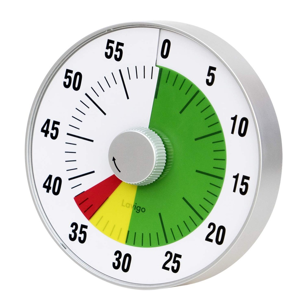 Lavigo Kitchen Timer, Countdown Visual Analog Timer, Quiet Counting, Low Loud