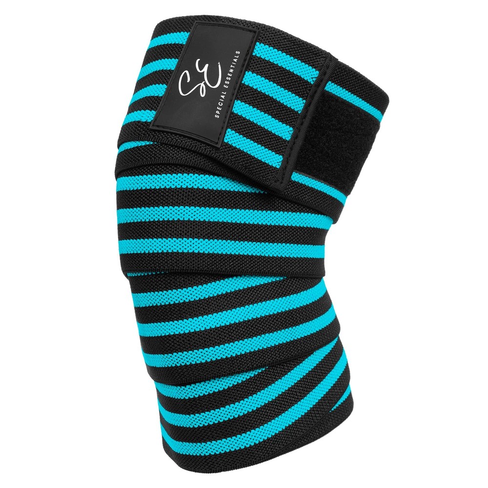 Knee Wraps for Weightlifting with Strap (2 Pack) - 72 Inches Flexible Support...