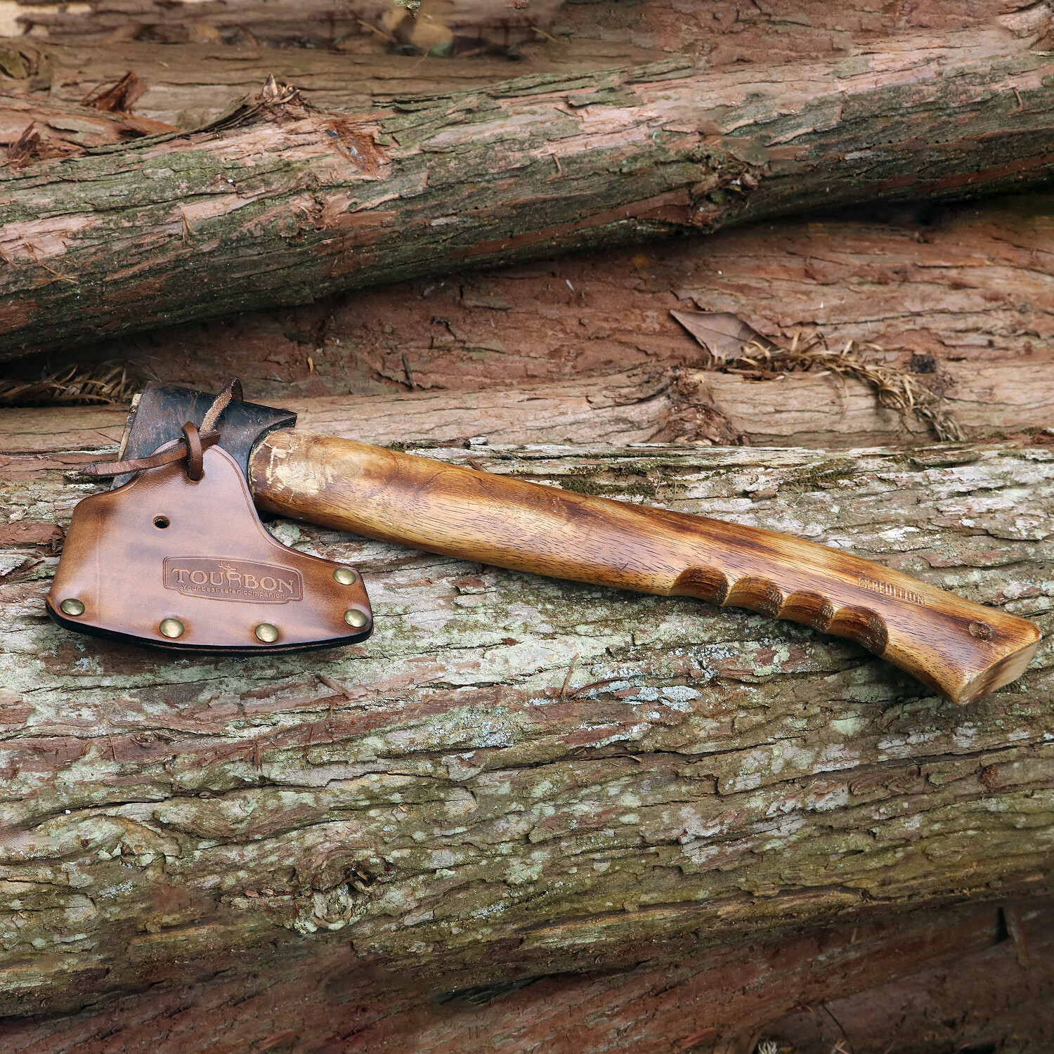 Tourbon Genuine Leather Axe Holder Hatchet Lanyard Blade Mask Sheath Head Cover