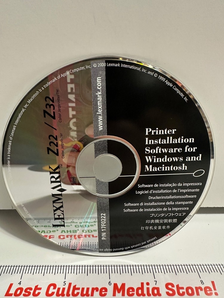 2000 Lexmark Z22/Z32 Printer Installation Software For Window And Mac Disc Only