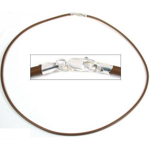 2 Brown Rubber Cord Necklaces 16" & 18"