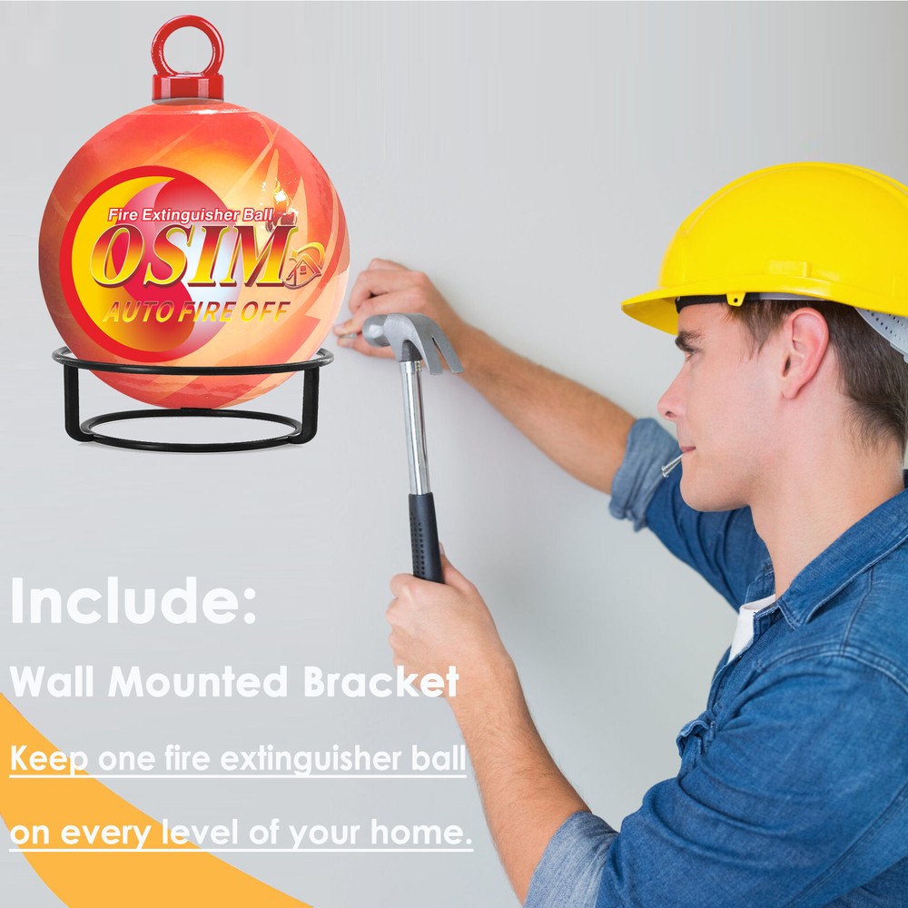 4 PACK Portable Automatic Fire Ball Extinguisher with Bracket and Hook Mount