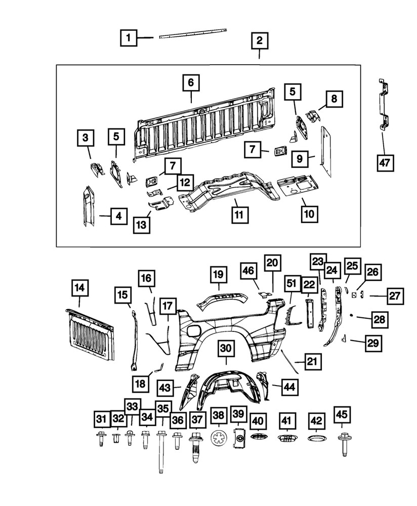 Genuine Mopar Box Side Extension Left 68333899AA