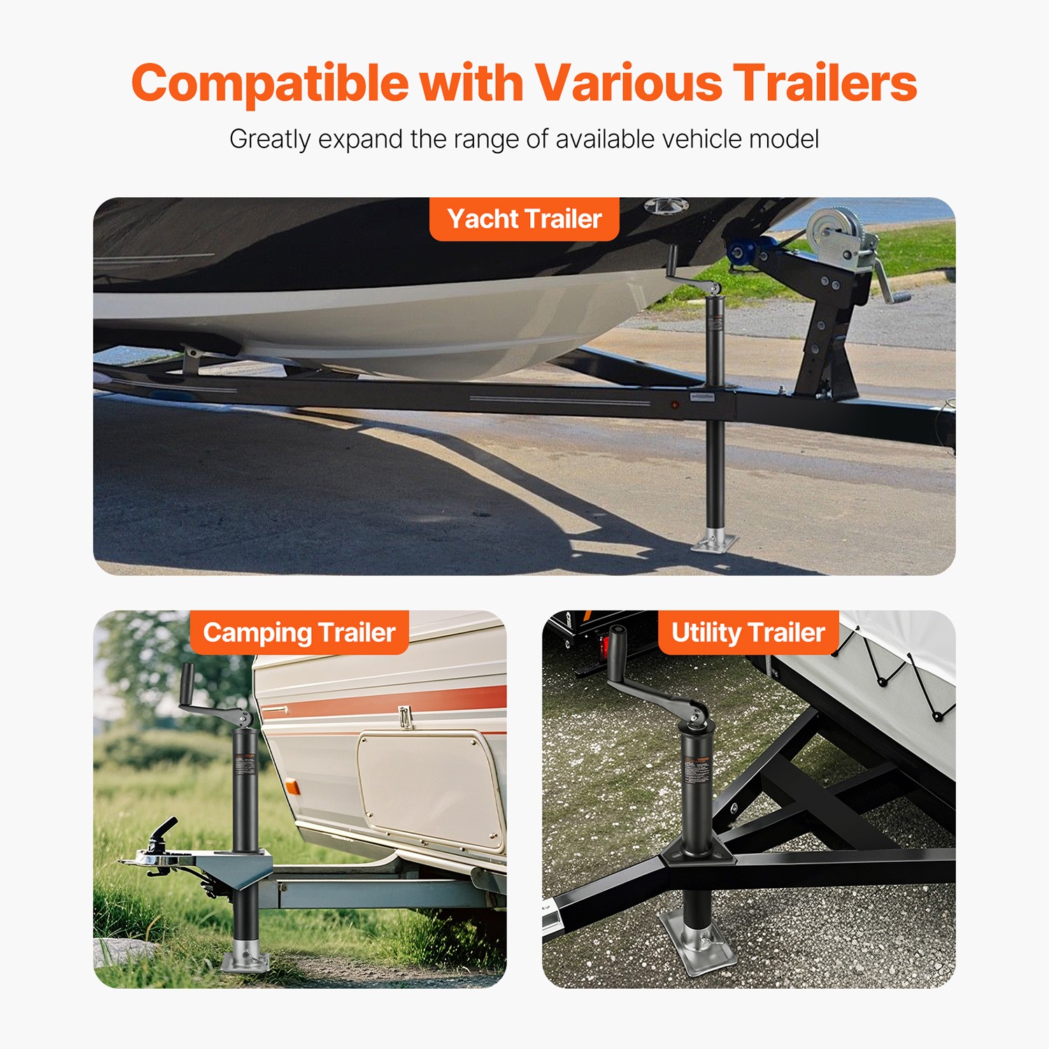 A Frame Trailer Jack Bolt on Trailer Tongue Jack 2000 lbs 15-inch Travel