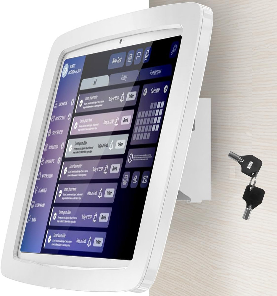 Tablet Wall Mount Lockable Tiltable Anti-Theft Security Compatible with iPad 10.