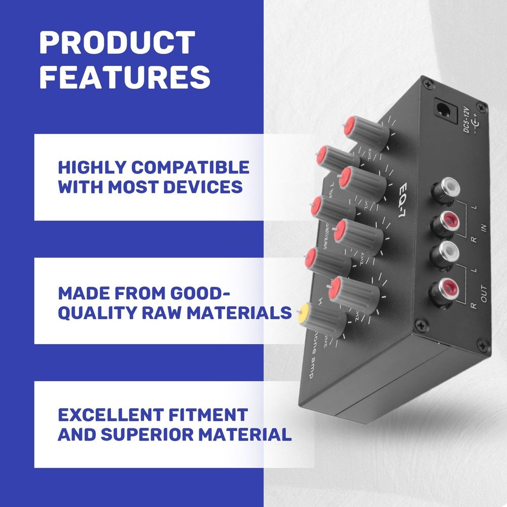 EQ7 Car Audio Headset Amplifier 7Band EQ Equalizer