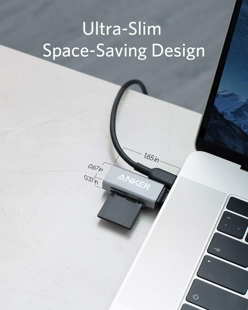 Anker SD Card Reader, 2-in-1 USB C Memory Card Reader for Digital Camera SD Card
