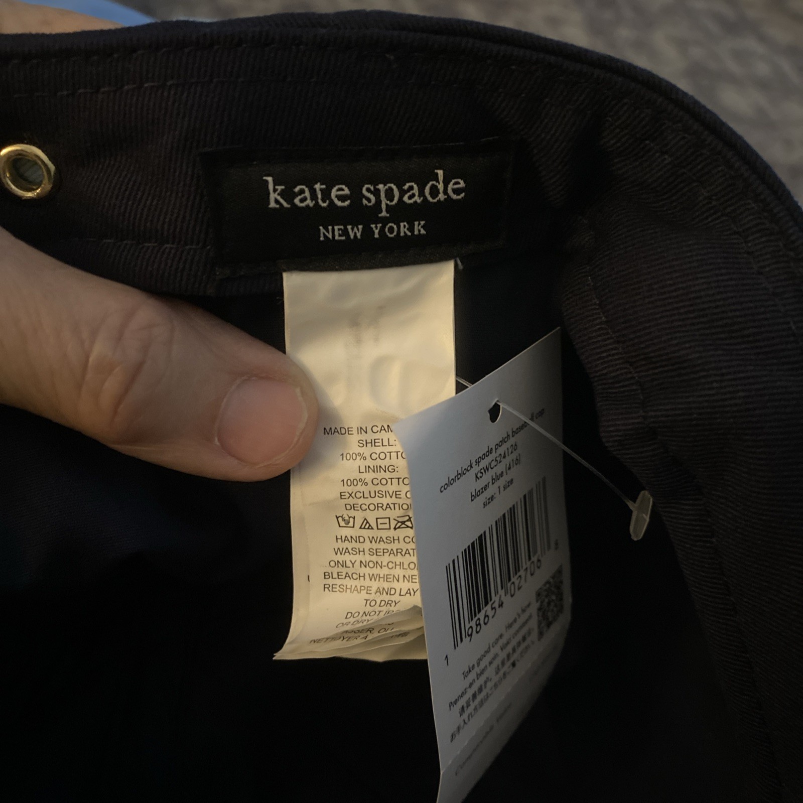 Kate Spade Colorblock Spade Patch Baseball Cap