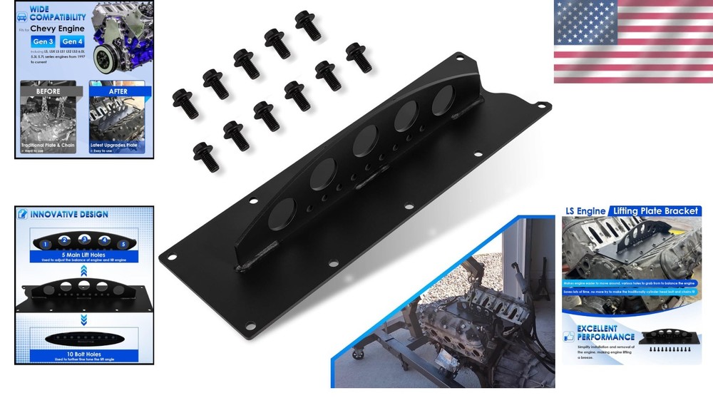 Precision LS Engine Lifting Plate for Easy Installation - Fits LS1, LS2, LS3