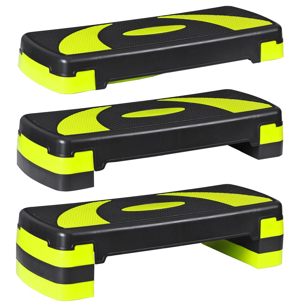 Adjustable Workout Aerobic Stepper, Aerobic Exercise Step Platform with 4 Risers
