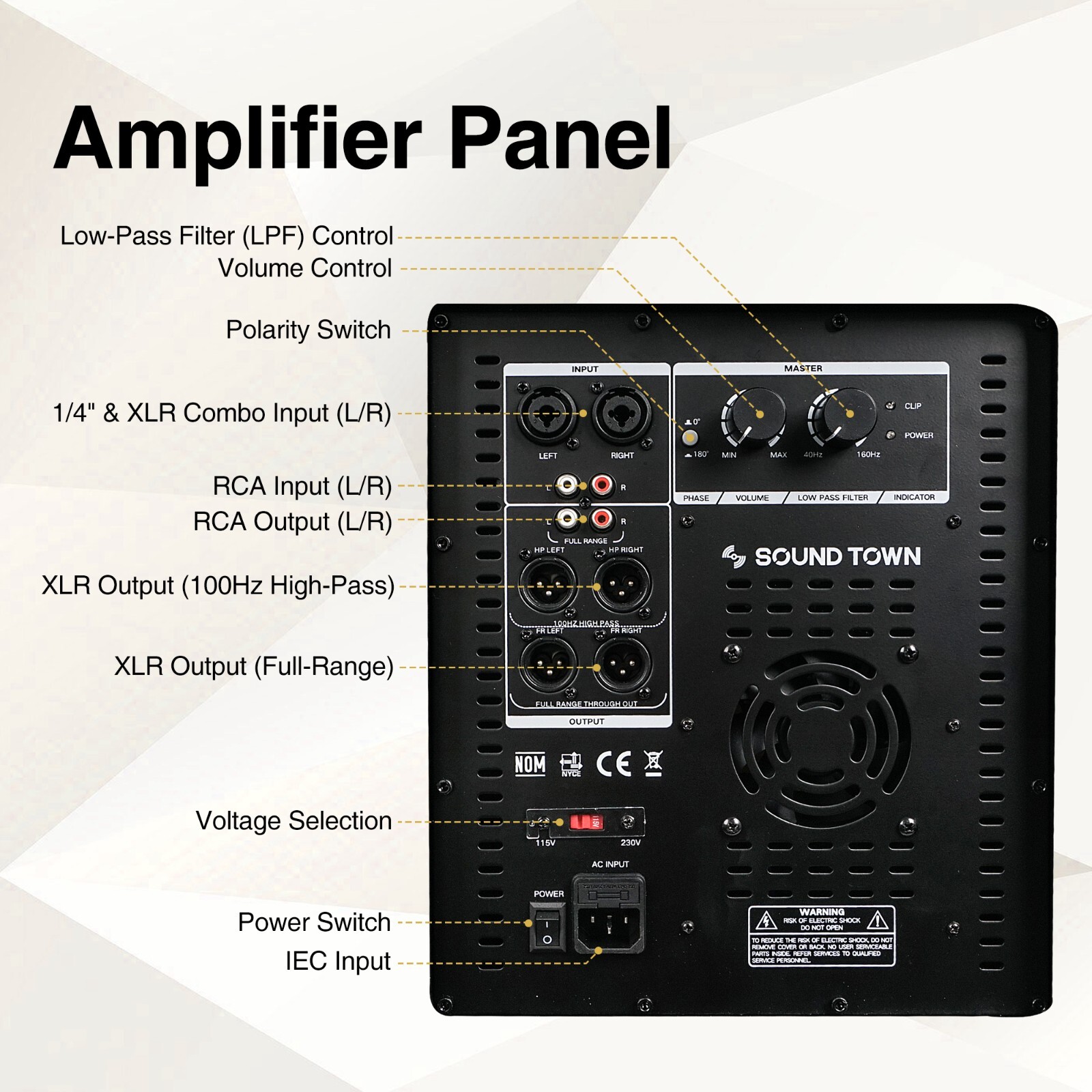 Sound Town 18" Powered PA DJ Subwoofer 2400W Class-D w/ LPF (METIS-PRO18AS)