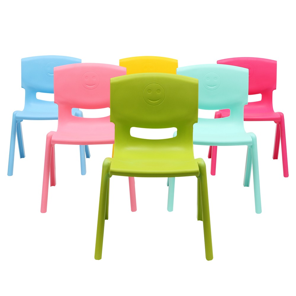 6 Pack Plastic Colorful Stackable School Chair for Kindergarten Home 11'' Height