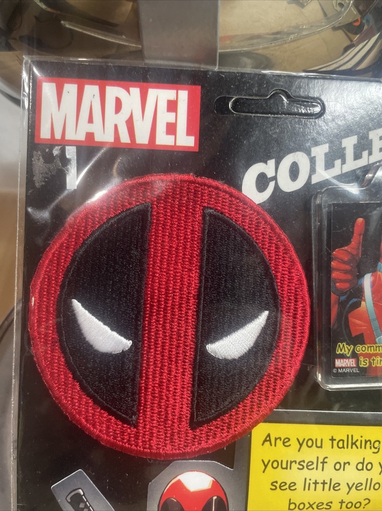 Marvel DEADPOOL Patch Key Ring Sticker Button Collectors 4Pc. Set