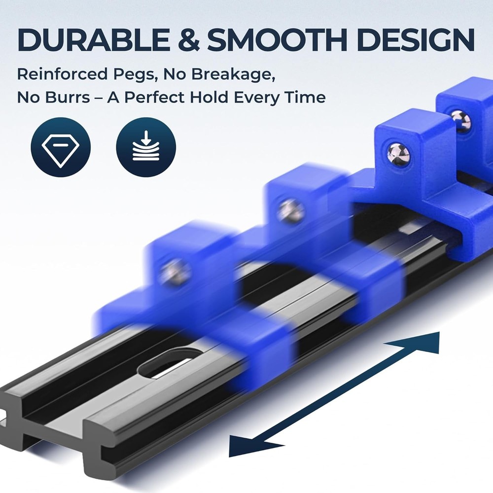 Versatile Socket Clip Rail Holder - 9-Piece Set, Color-Coded for Easy Access