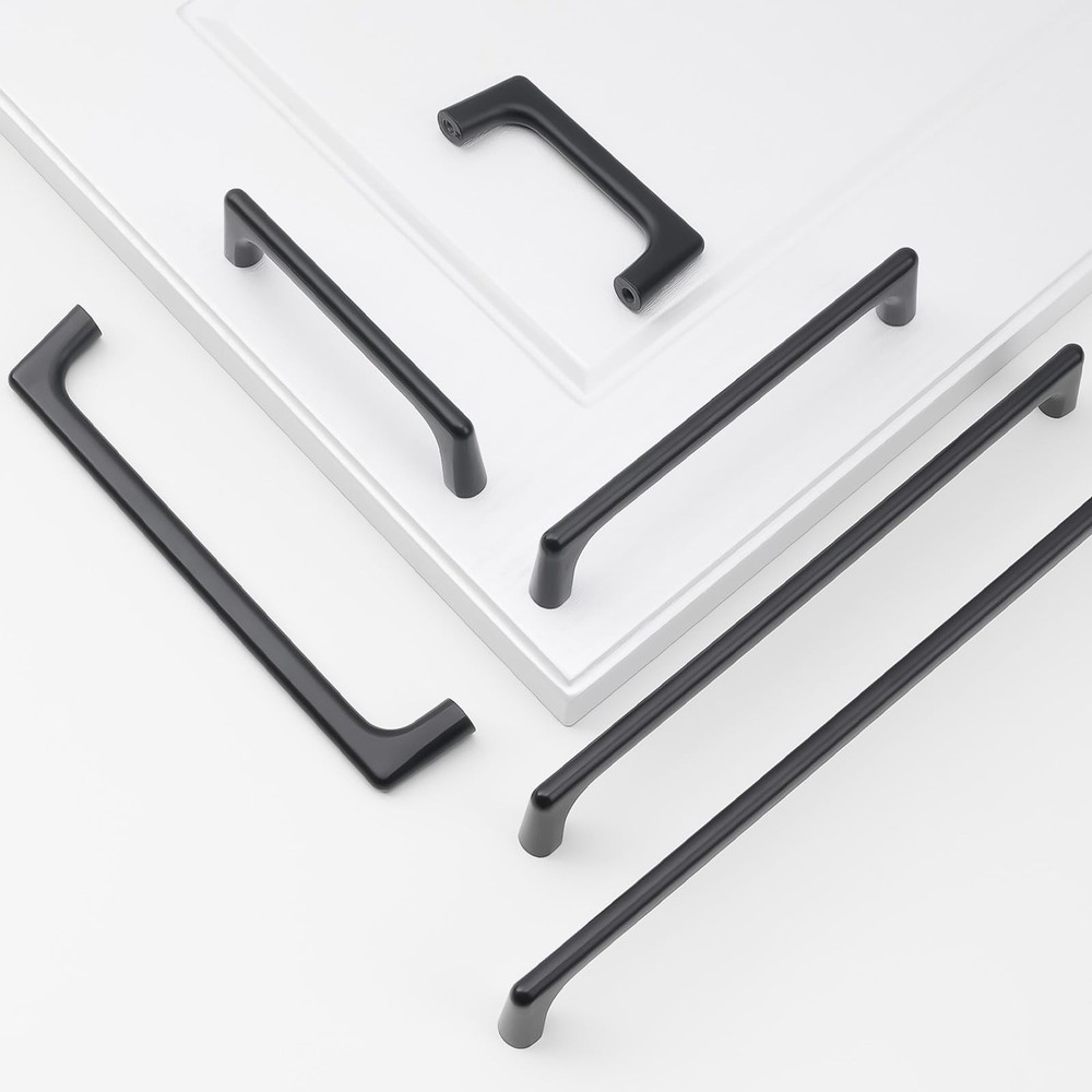 10 PCS 61/4 Inch 160mm Matte Black Kitchen Cabinet Pulls Solid Drawer Handle