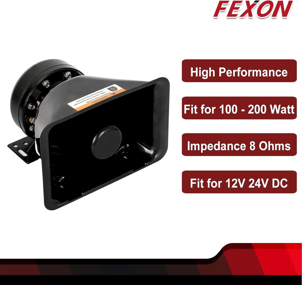 High Performance Siren Speaker Compatible with Any Speaker, Black