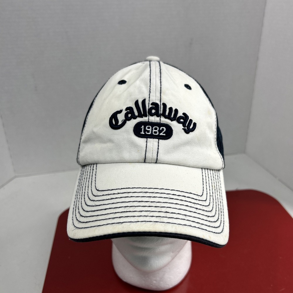 CALLAWAY 1982 Golf Black & White Strapback Adj Mesh Back Trucker Hat Cap