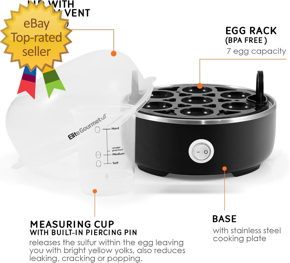 EGC115B Easy Egg Cooker Electric 7-Egg Capacity Soft Medium Hard-Boiled Egg