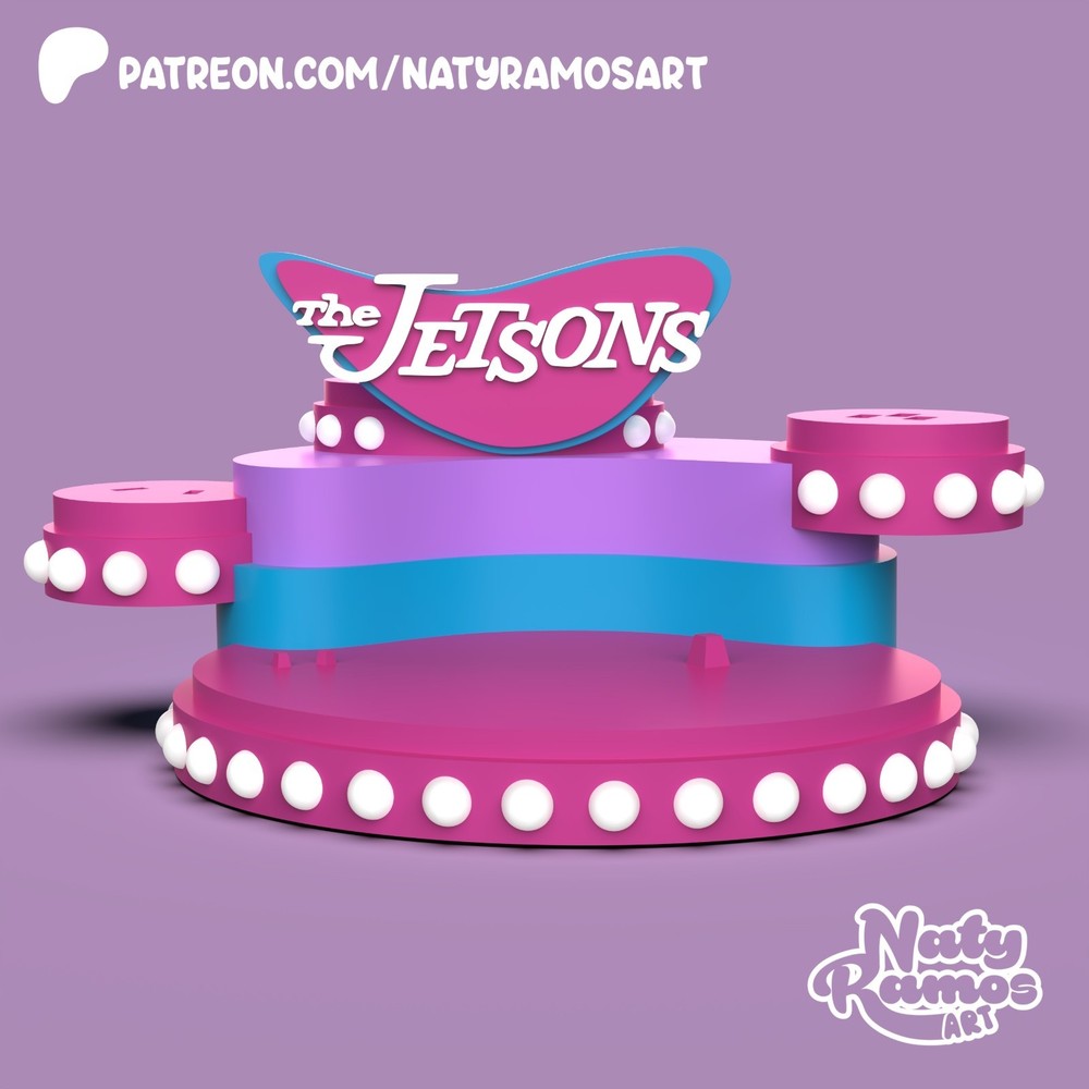 UNPAINTED Jetsons Set With Base 3D Printed Model Kit NR