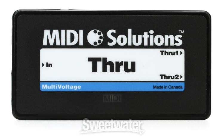 MIDI Solutions MultiVoltage Thru 1-in 2-out MIDI Through Box