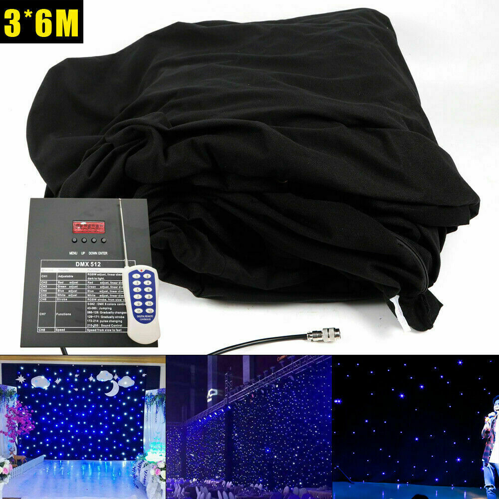 LED Star Backdrop 6m × 3m | DMX Control, White & Blue Lights