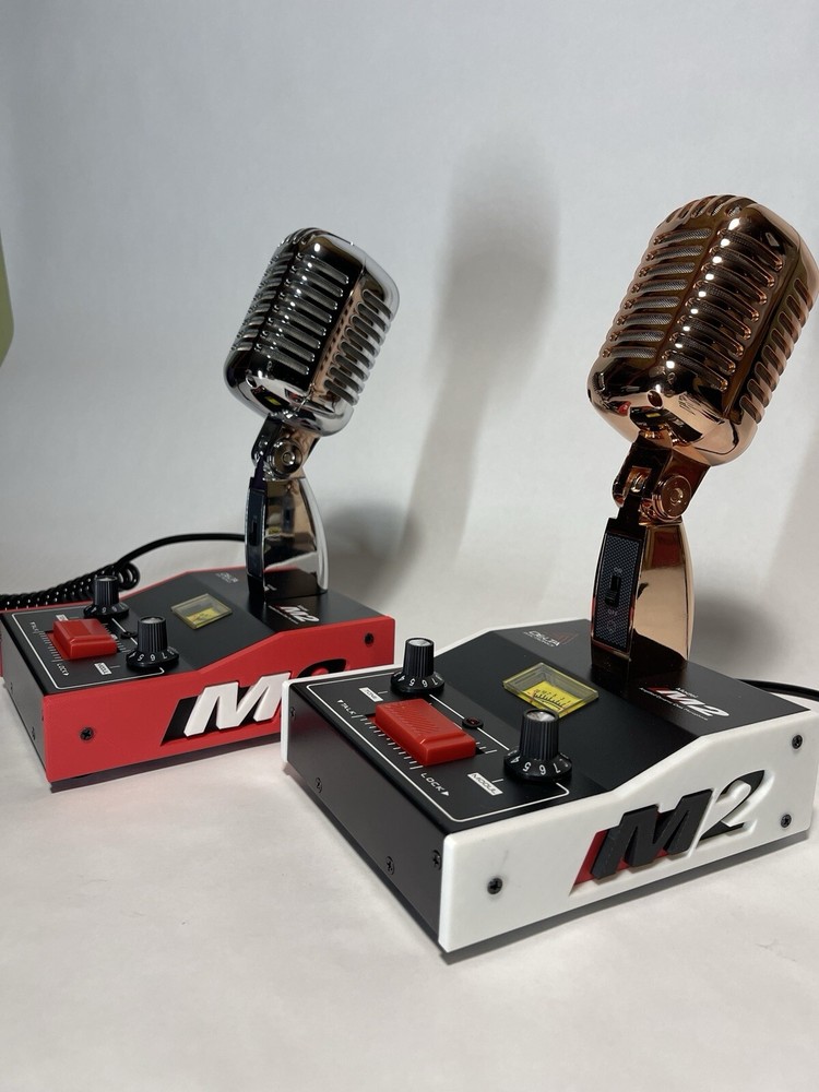 Custom CALLSIGN Base Panels (2) BLUE For DELTA M2 POWER BASE MICROPHONE CB MIC