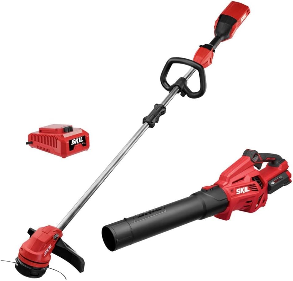 Cordless 40V String Trimmer & Leaf Blower Combo - Easy Load and Powerful Control