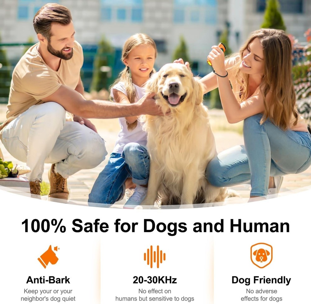 LED Flashlight Ultrasonic Bark Control Device - Safe & Portable for Dog Training