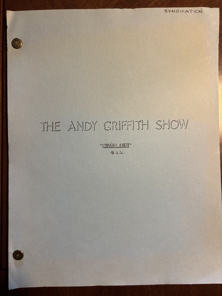 The Andy Griffith Show Original Script "Cyrano Andy"