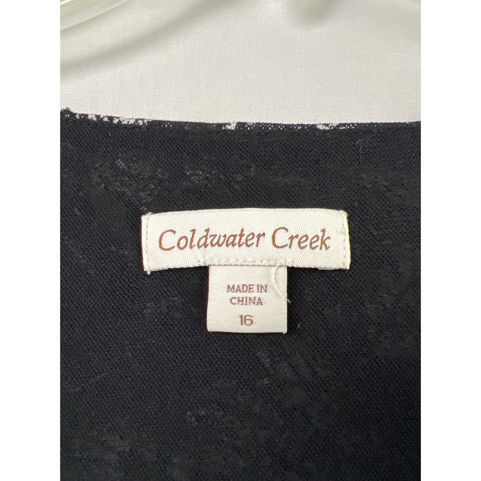 Coldwater Creek Dress Women 16 Black White Abstract Mesh Cap Sleeve Fit Flare