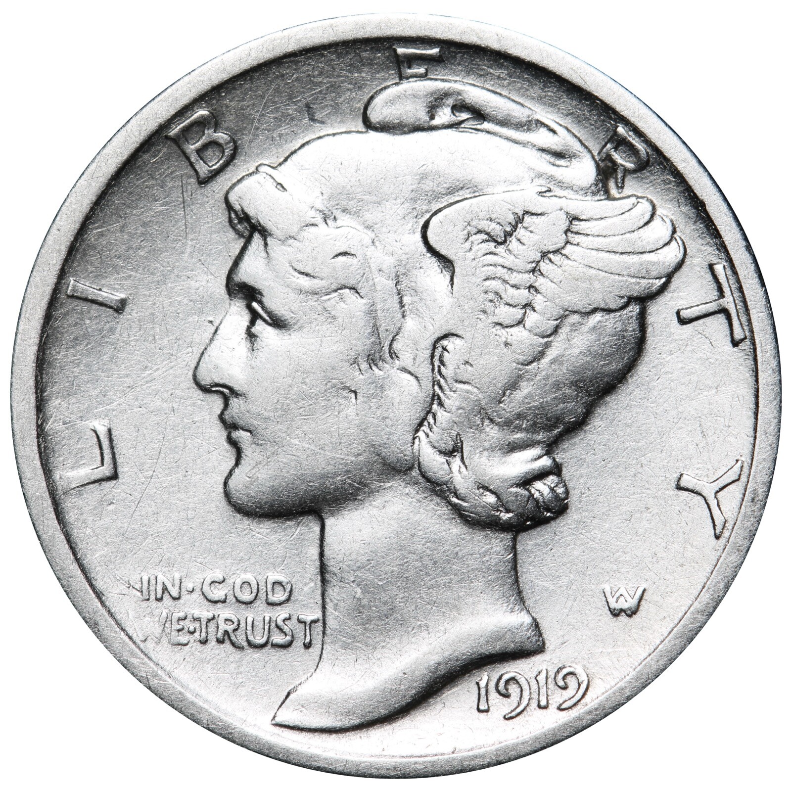 1919-D Mercury Dime Better Grade Nice Coin!