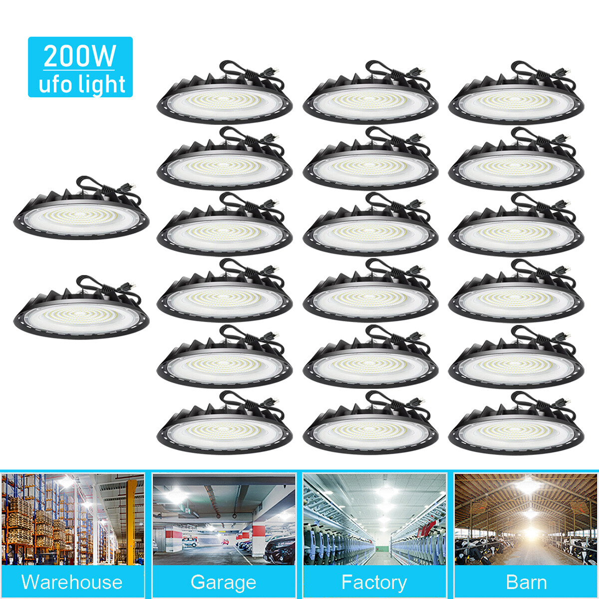 20 UFO Led High Bay Light 200W Commercial Industrial Warehouse Factory Gym Light