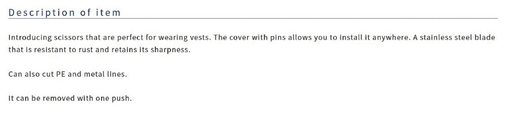 Owner FT-05 Scissors Pin On Blue (1981)