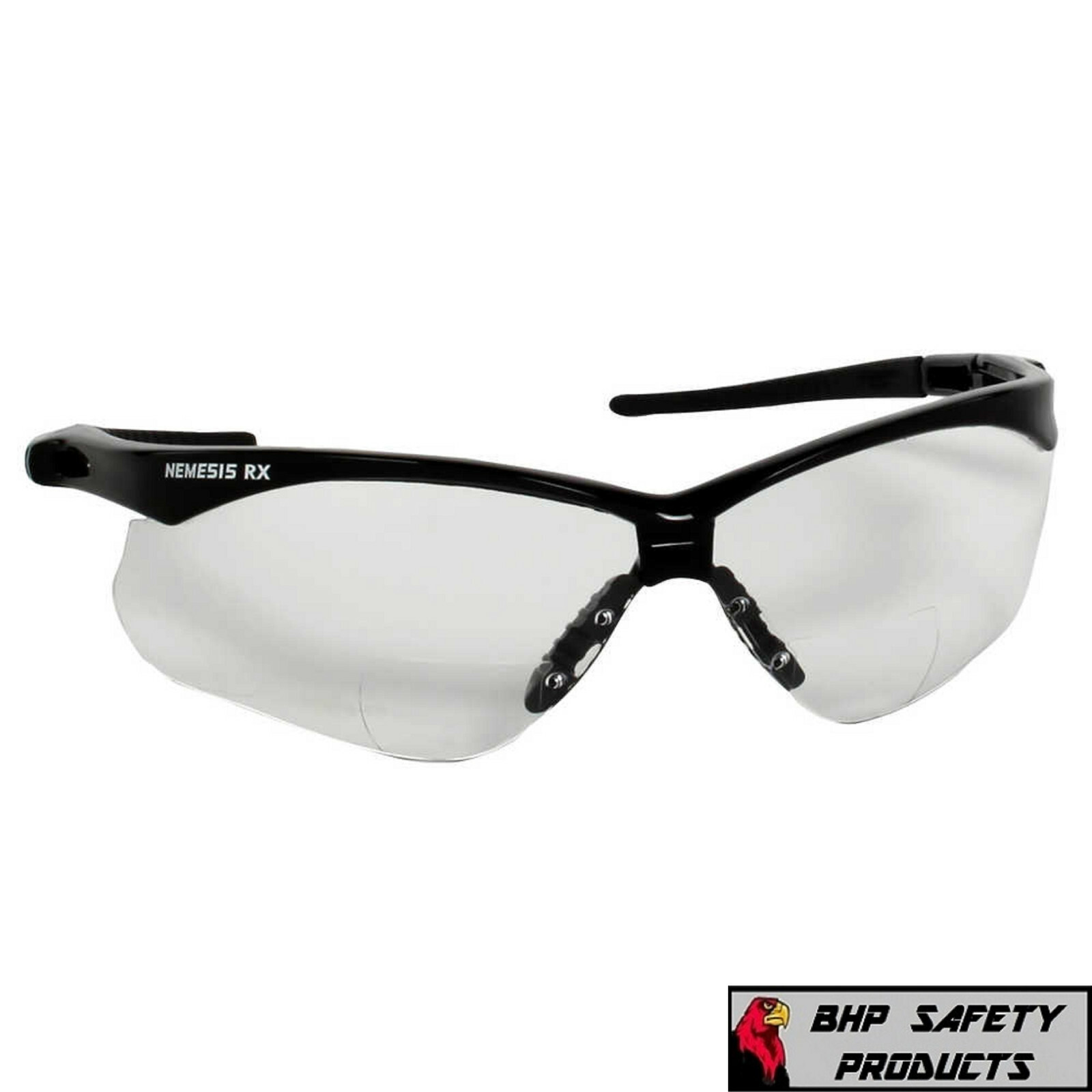 KLEENGUARD NEMESIS RX READERS CLEAR LENS BLACK FRAME SAFETY GLASSES W/ BIFOCALS
