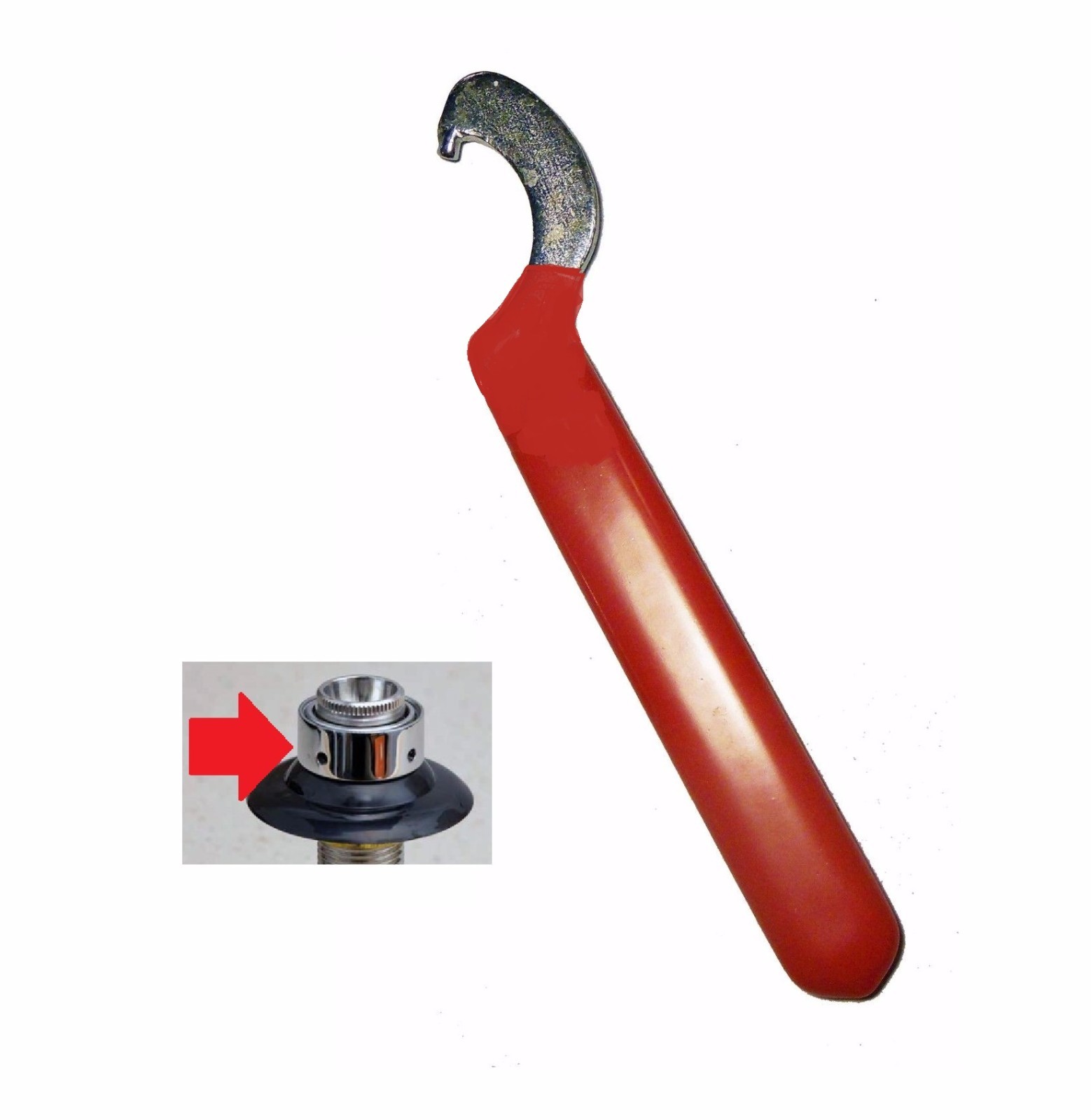 WRENCH FOR BEER FAUCET COUPLING NUT RED VINYL TOOL FOR DRAFT SHANK COUPLING RING
