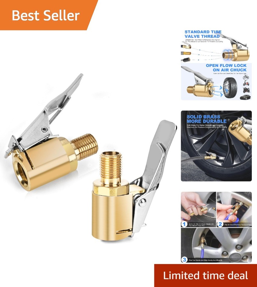 High-Performance Tire Inflation Adapter - Brass, Locking Connection, 250 PSI