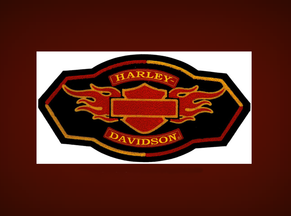 Harley Davidson Bar & Shield with Flames Chenille Patch XXL
