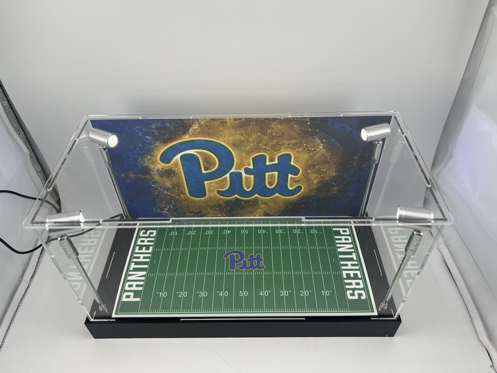 Pitt Panthers Custom 2 Mini Helmet Display Case W/ LED Lights