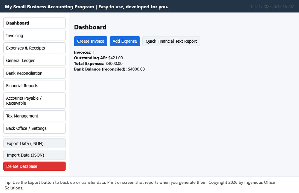 My Small Business Accounting Program Any PC, UNIVERSAL OS, FULL VERSION, CD-r