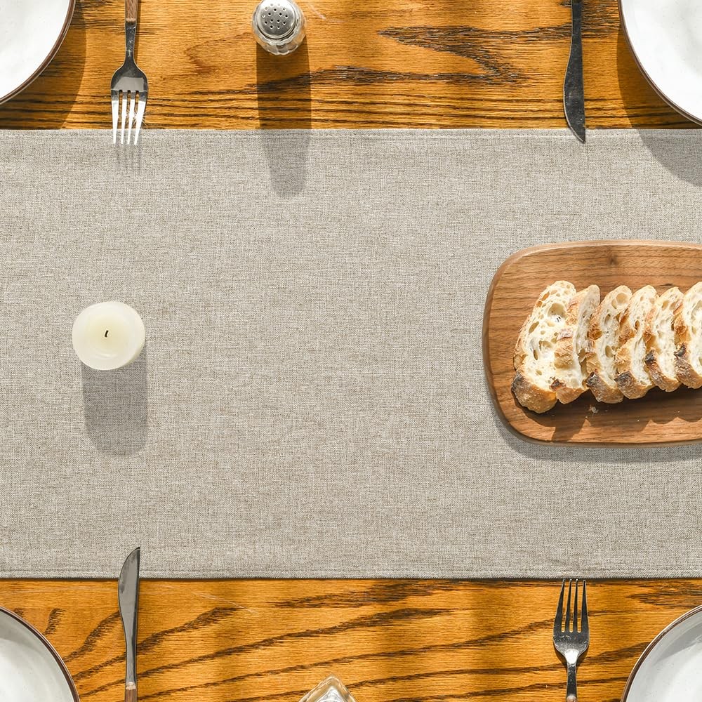Artoid Mode Light Brown Table Runner, Seasonal Fall Washable Kitchen Dining Tabl