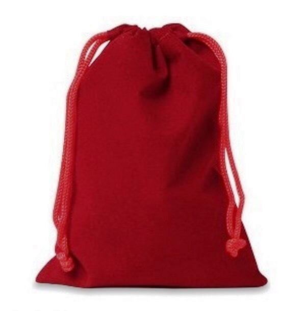 7 Piece Polyhedral Dice Set - Demon Mist Translucent Deep Red - Red Bag