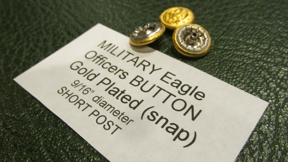 MILITARY Gold Plated Officers EAGLE Button SNAP Cap 20 line