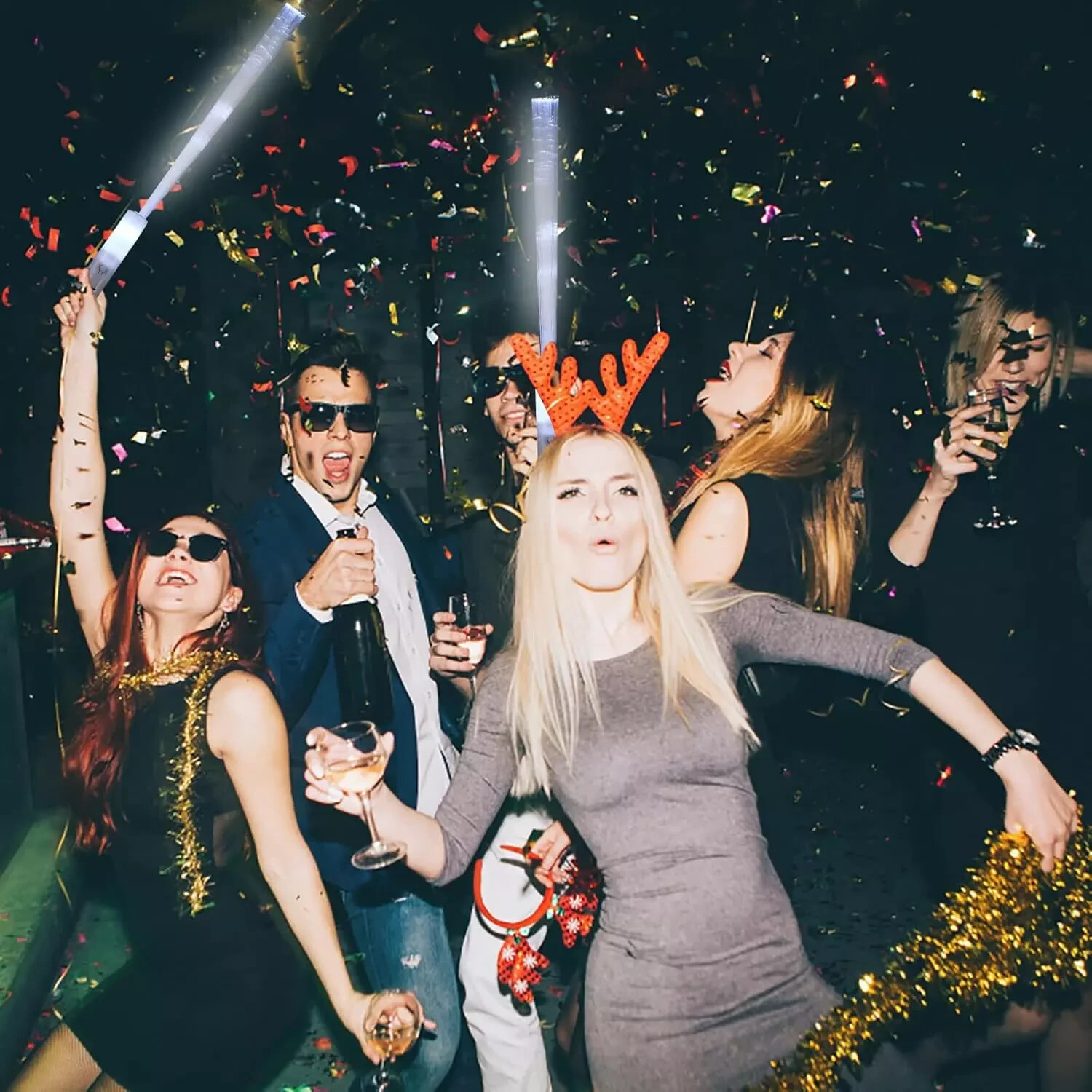 80pcs Fiber Optic White LED Wands, Glow Sticks for Parties, Weddings, Events