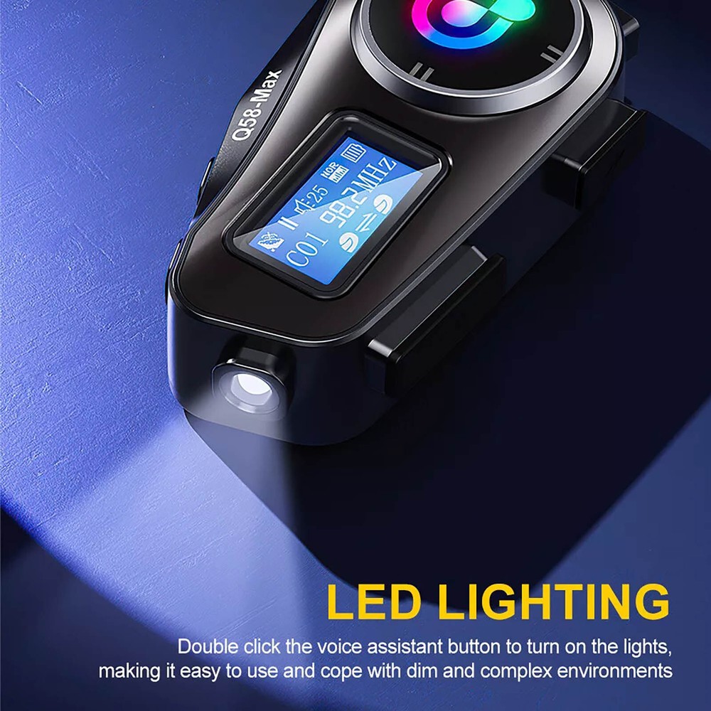 Support FM radio Motorcycle Intercom Helmet Bluetooth Headset LCD Waterproof