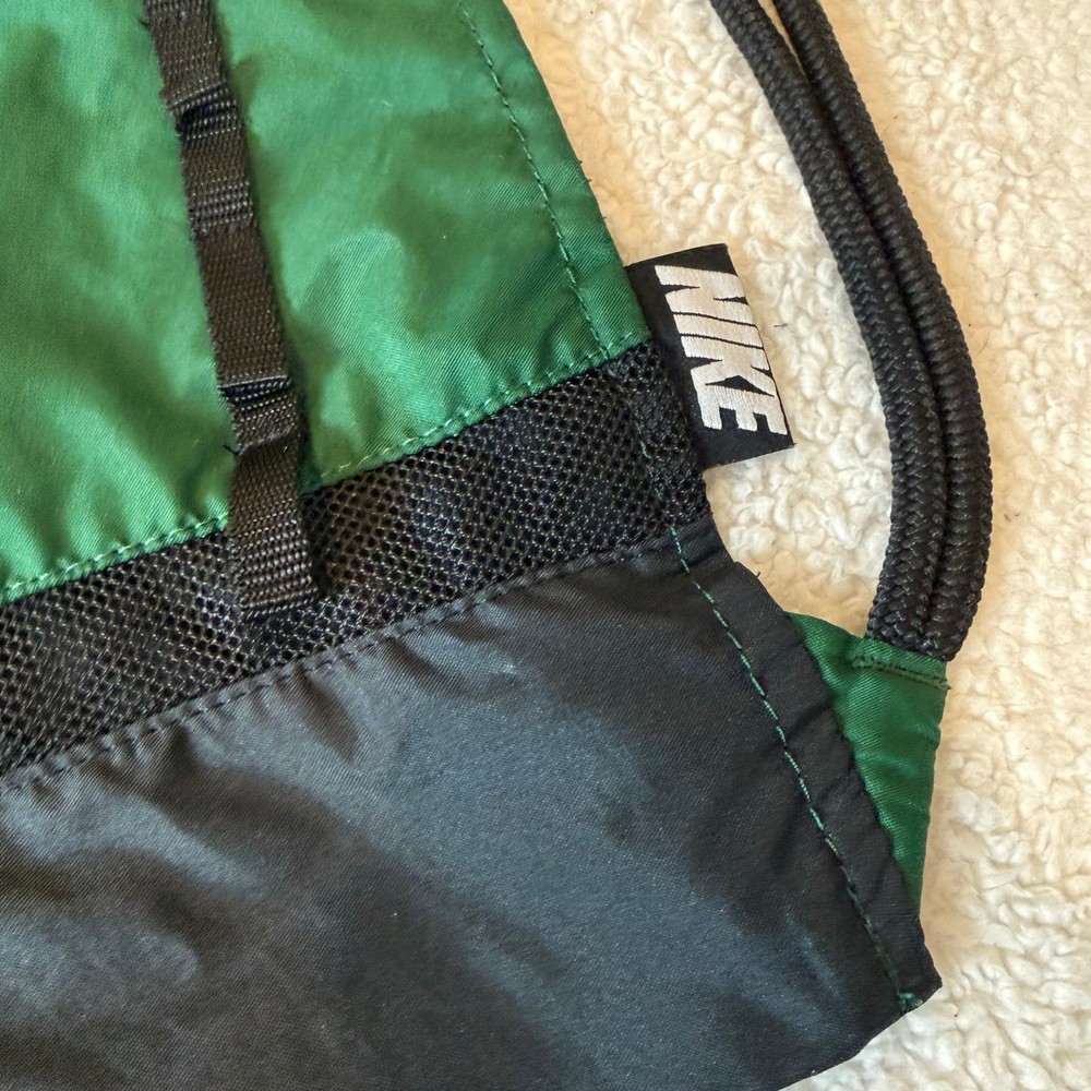 Nike Training Gym Sack Green Black Drawstring Backpack Bag