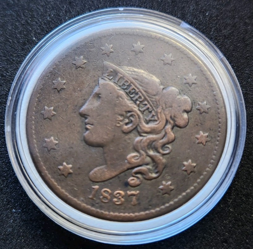 1837 Medium Letters Coronet Head Large Cent #5253