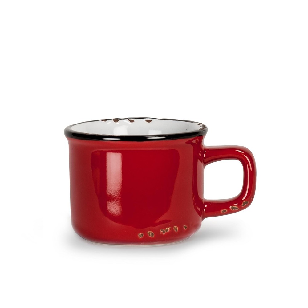 Abbott Collection Enamel Look Stoneware Espresso Cup, Red