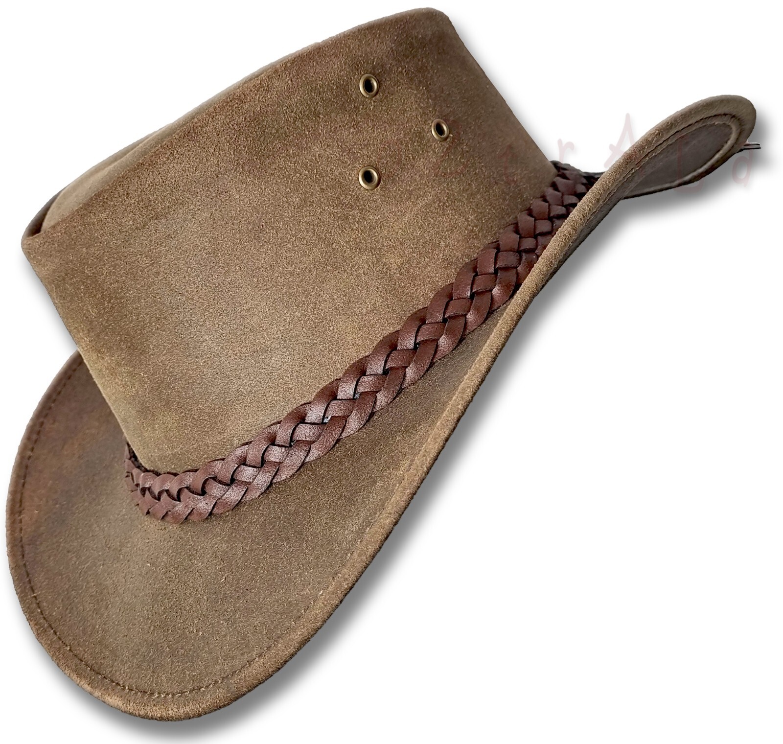 【oZtrALa】Australian OIL LEATHER Hat Outback Men Bush Jacaru Cowboy AUSSIE Fedora