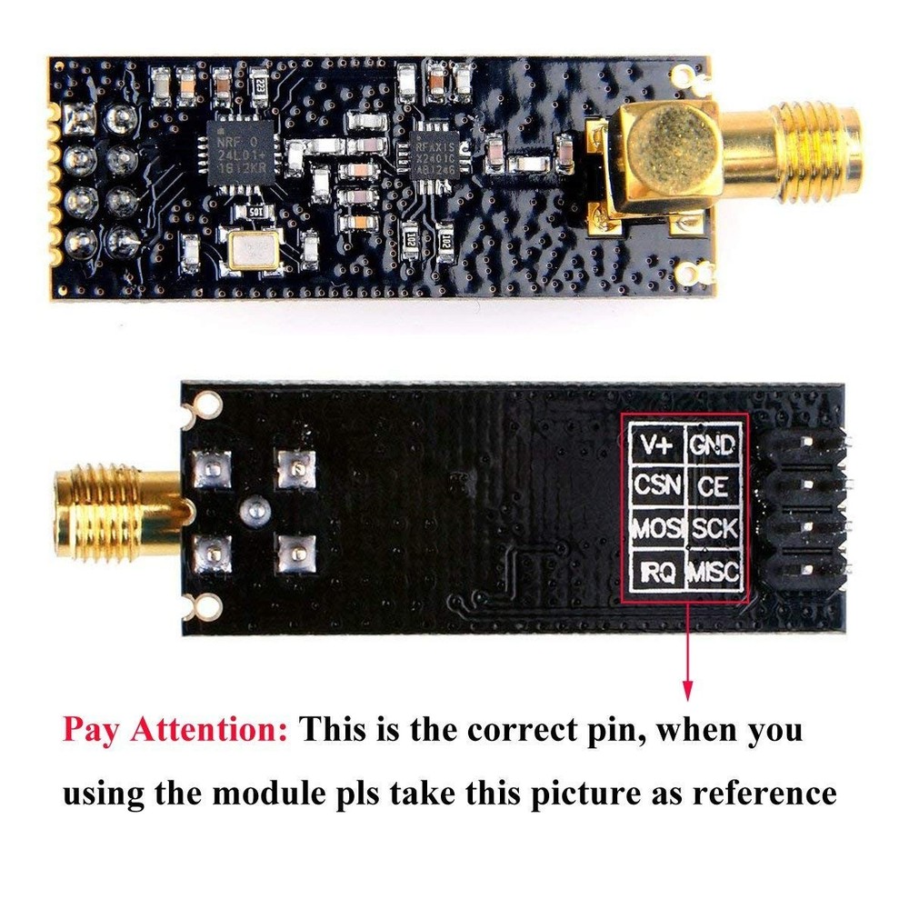 3pcs Wireless Transceiver Module RF Transceiver Module 2.4G 1100m NRF24L01+PA...