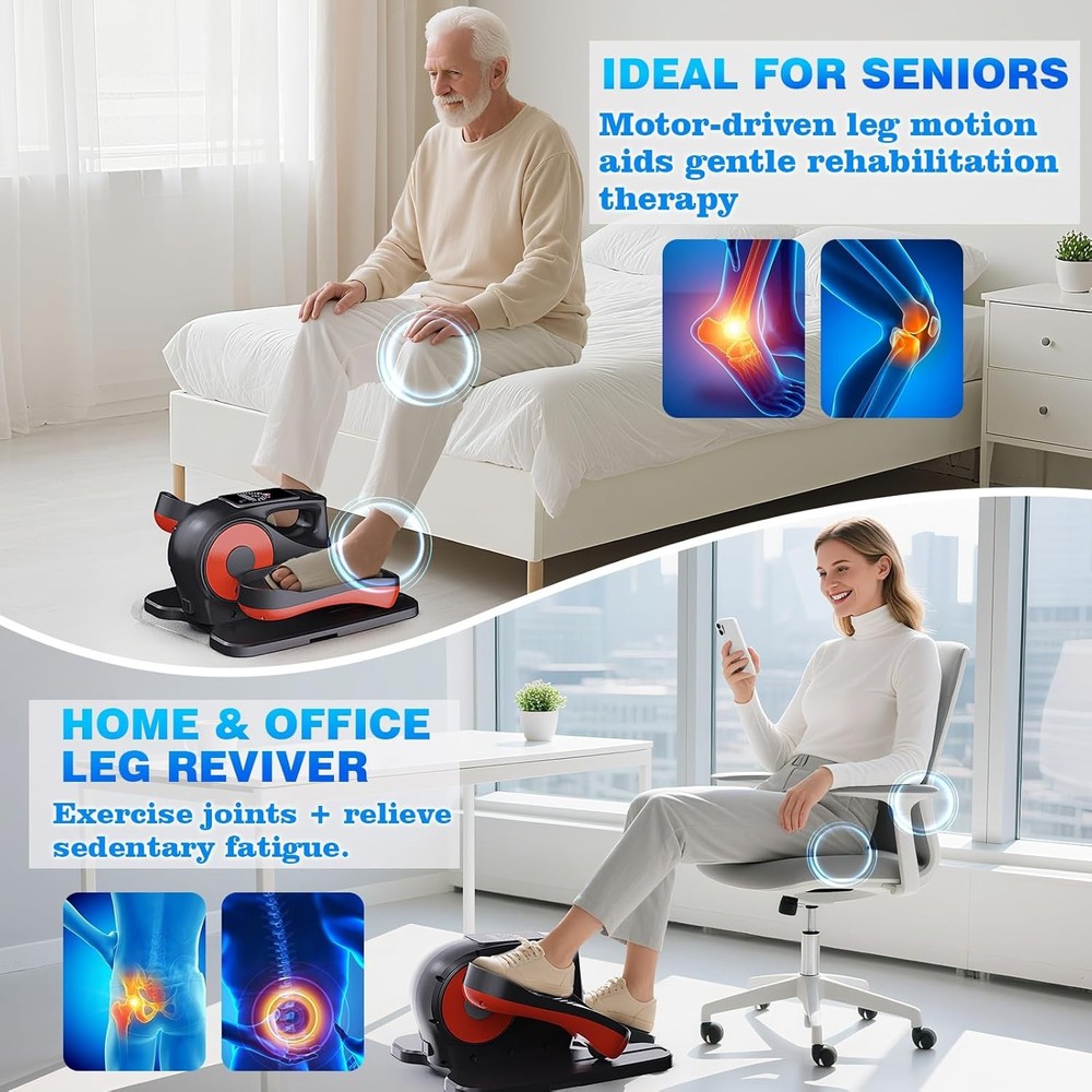 Electric Under-Desk Elliptical Machine 12-Speed Touch Screen Remote Control US